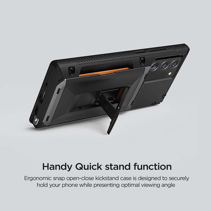 VRS DESIGN Damda Glide Hybrid for Galaxy Note 20 Ultra Case [4 Cards] [Semi Auto] Premium Sturdy Card Wallet Kickstand