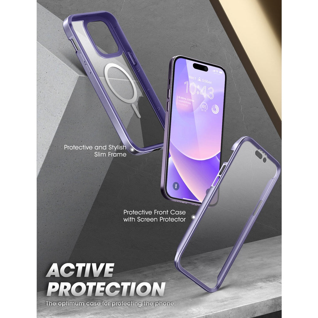SUPCASE Unicorn Beetle Edge Mag Case Mauve for iPhone 14 Pro Max 6.7 Compatible with MagSafe Built-in Screen Protector