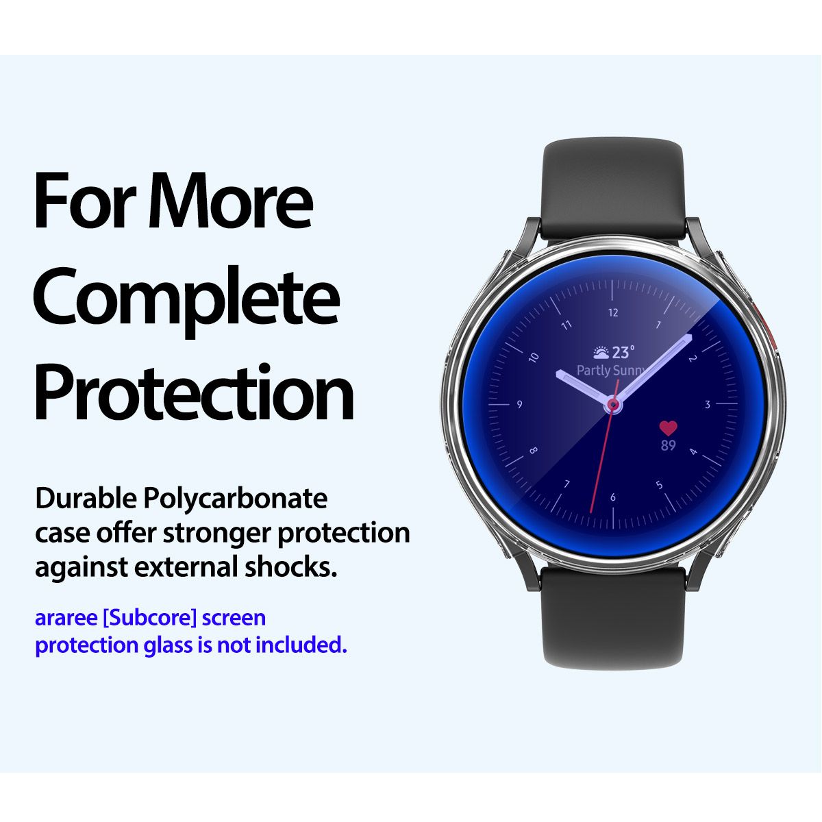 Araree NUKIN Samsung Galaxy Watch 4 (2021) Crystal Clear Transparent Cover Hard PC Protective Lightweight Scratchproof Case