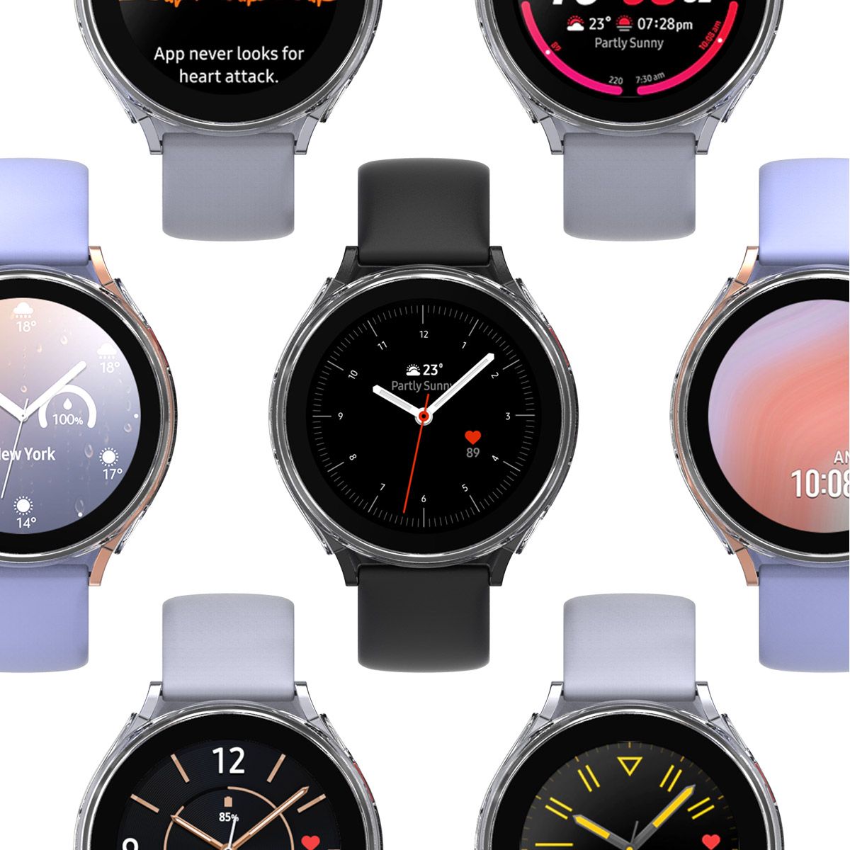 Araree NUKIN Samsung Galaxy Watch 4 (2021) Crystal Clear Transparent Cover Hard PC Protective Lightweight Scratchproof Case