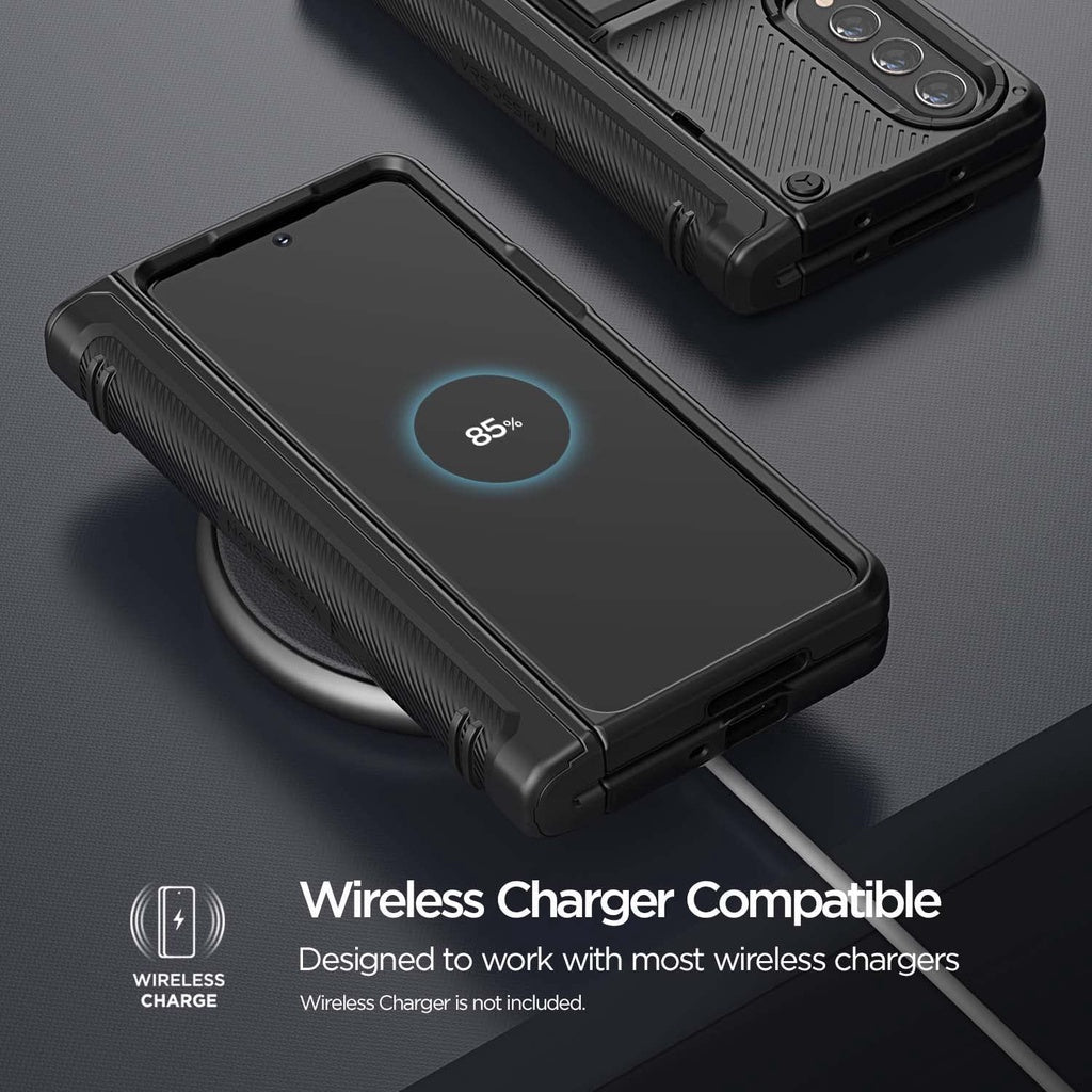 VRS Design Quick Stand Active S for Galaxy Z Fold 4 Case (2022), Premium [Multi Functional Hinge Protection - Pen Cover