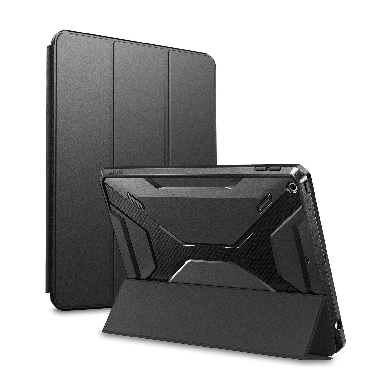 SUPCASE iPad 9.7 inch (2017 & 2018) Unicorn Beetle Trifold Folio Cover - Black