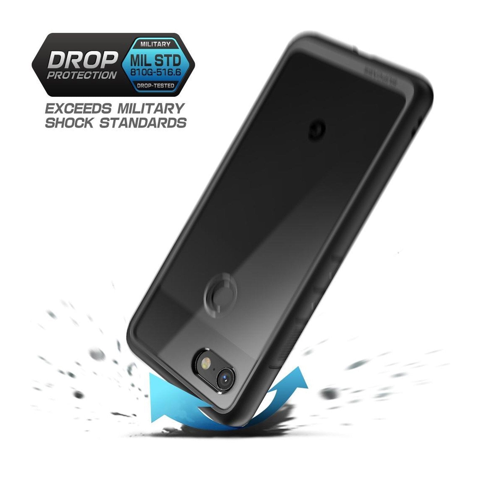 SUPCASE Google Pixel 3 Unicorn Beetle Style Protective Clear Case dengan TPU Bumper-Black