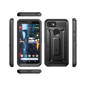 SUPCASE Google Pixel 3 Unicorn Beetle Pro Rugged Holster Case with Screen Protection-Black