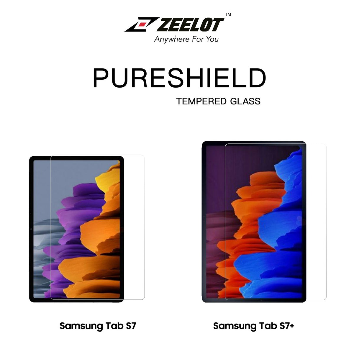 ZEELOT Galaxy Tab S7 / S7 Plus PureShield 2.5D Clear Tempered Glass