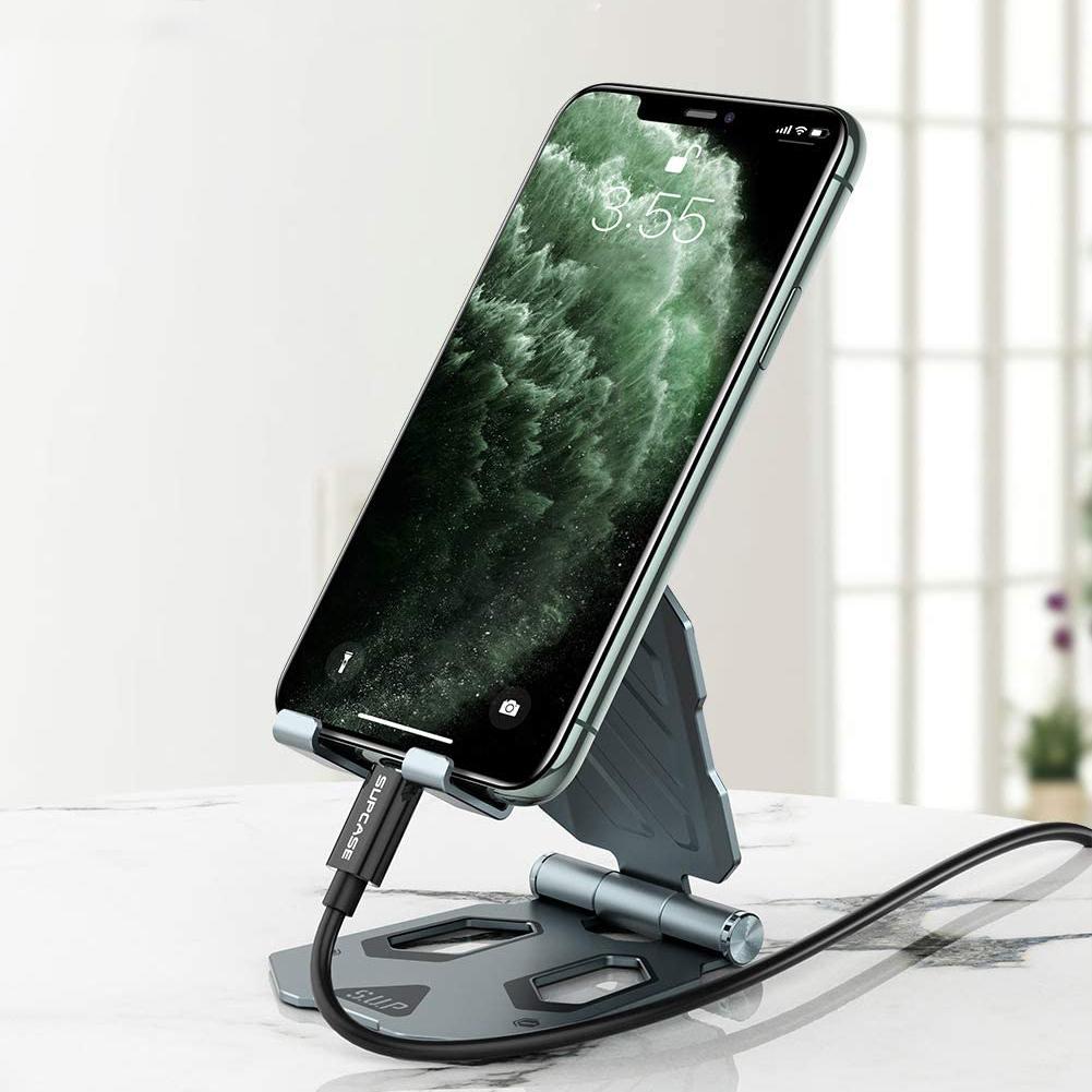 SUPCASE Portable Adjustable Desk Aluminum Mount Holder Dock for Mobile Smartphone iPhone Galaxy Huawei Oneplus Google