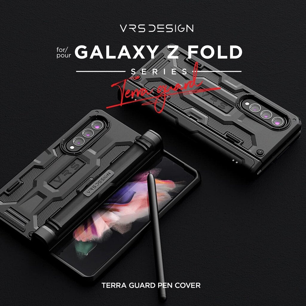 VRS Design Terra Guard S for Galaxy Z Fold 3, Semi-Auto Hinge Protective Case with Pen Cover