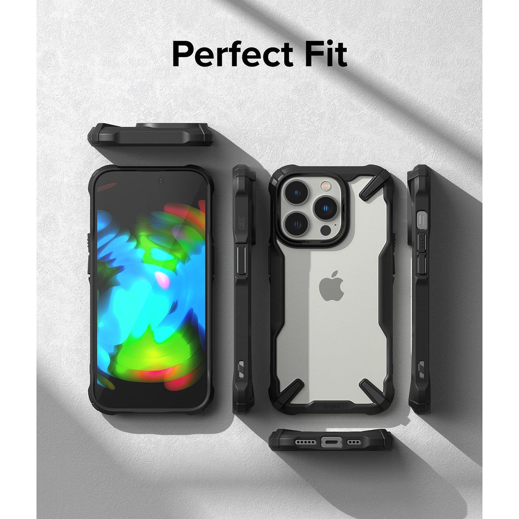 Ringke Fusion-X Design Case Compatible for iPhone 14 / Plus / Pro / Pro Max Case Black / Camo Black
