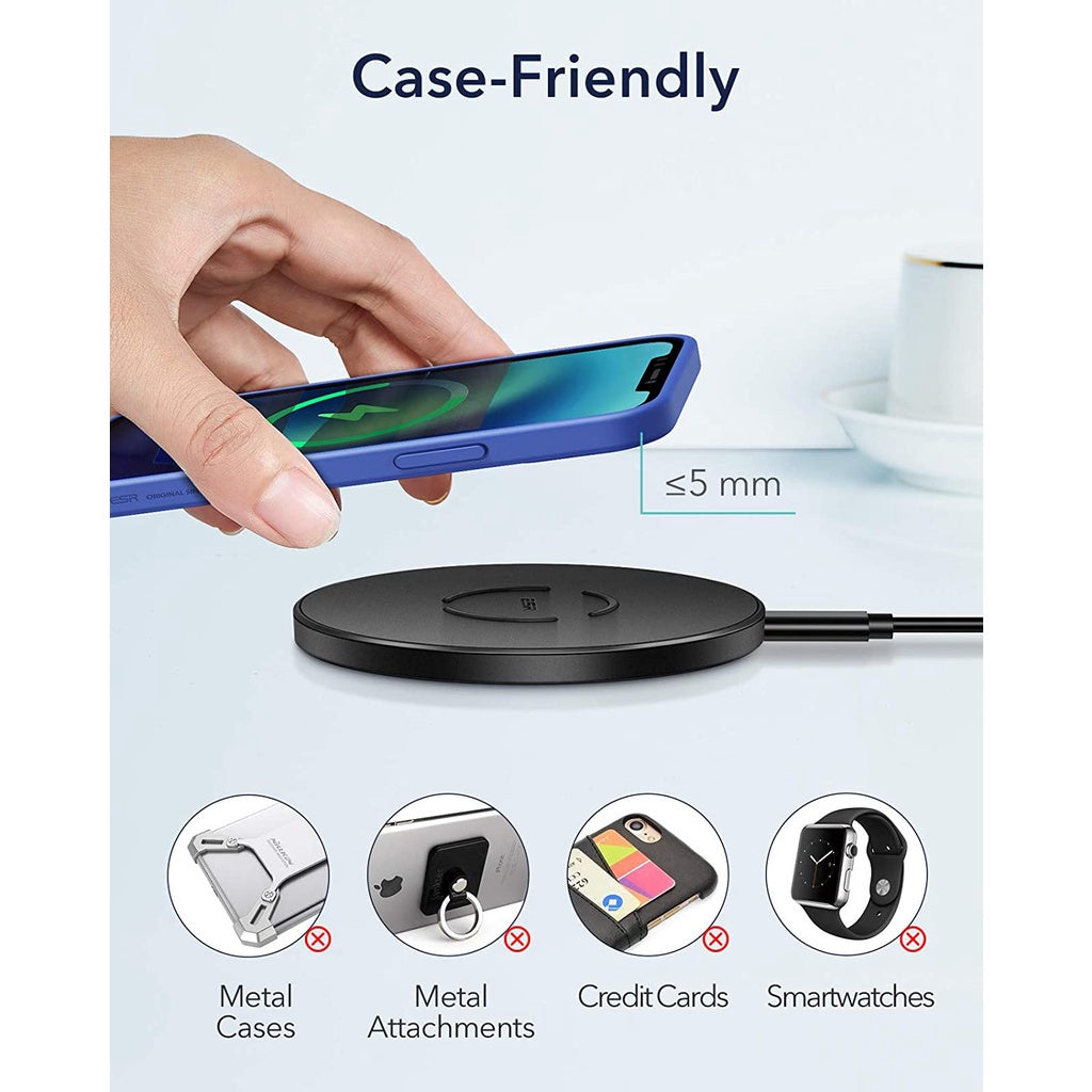 ESR Wireless Charger, 15W Fast Wireless Charging Pad Compatible with iPhone 13 12 Pro Max Mini