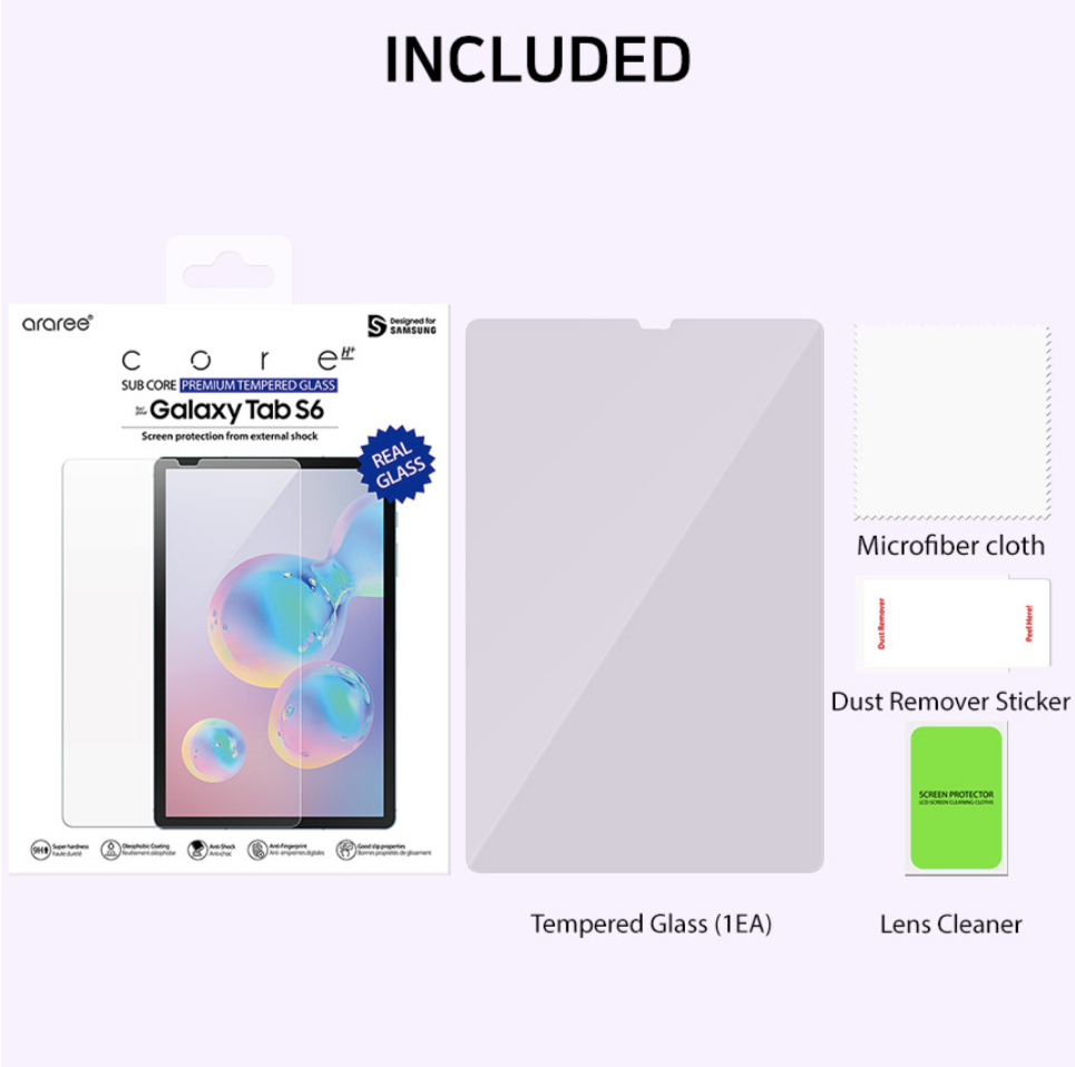 Araree Sub Core Glass Galaxy Tab S6 10.5" / S6 Lite 10.4" Tempered Glass Screen Protector