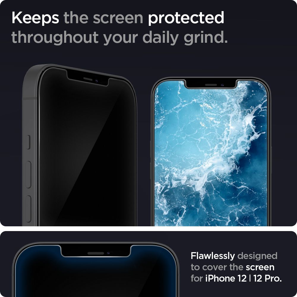 Spigen iPhone 12 / Pro / Pro Max Glas.tR EZ Fit Screen Protector [2 Pack]