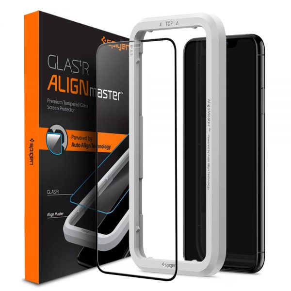 Spigen AlignMaster Glas.tR iPhone 11 / 11 Pro / 11 Pro Max / XR / XS / XS Max Alignment Kit Full Cover Tempered Glass Screen Protector