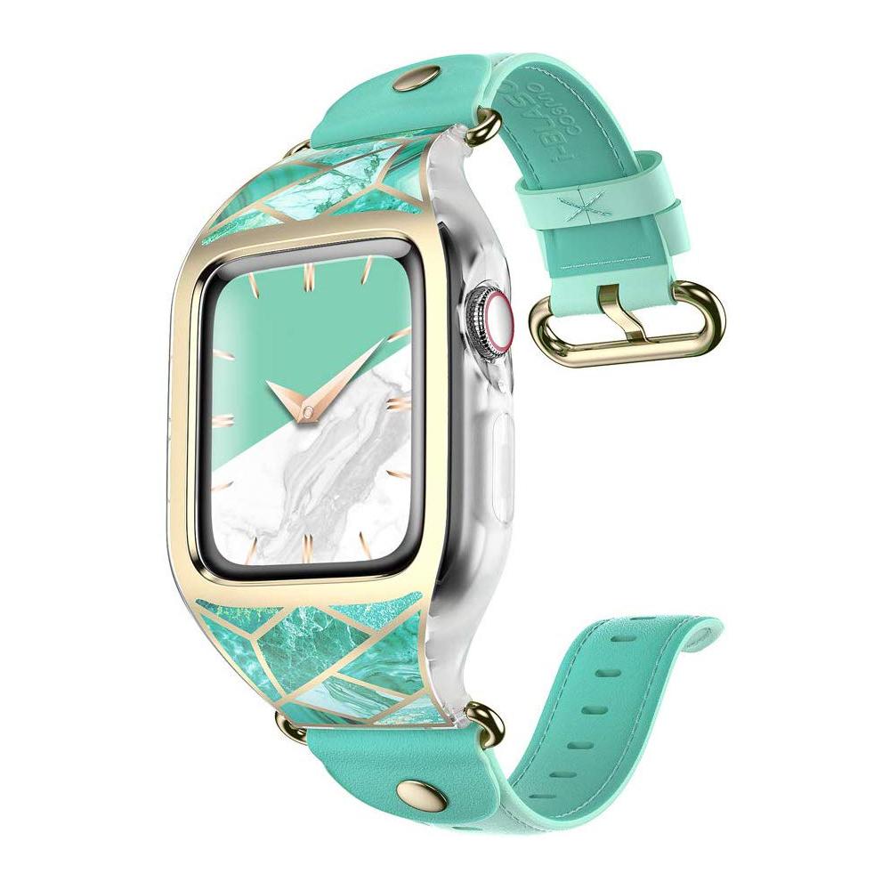 i-Blason Cosmo Apple Watch Band Series 6 / SE / 5 / 4 [44mm] Jade Green, Stylish Sporty Protective Bumper Case with Adjustable Strap Bands