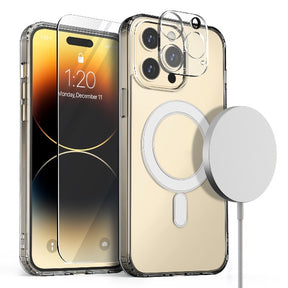 VRS Design Magnetic Case with Screen & Lens Protector Magsafe for iPhone 14 Pro / Pro Max CRYSTAL MIX SET All in One