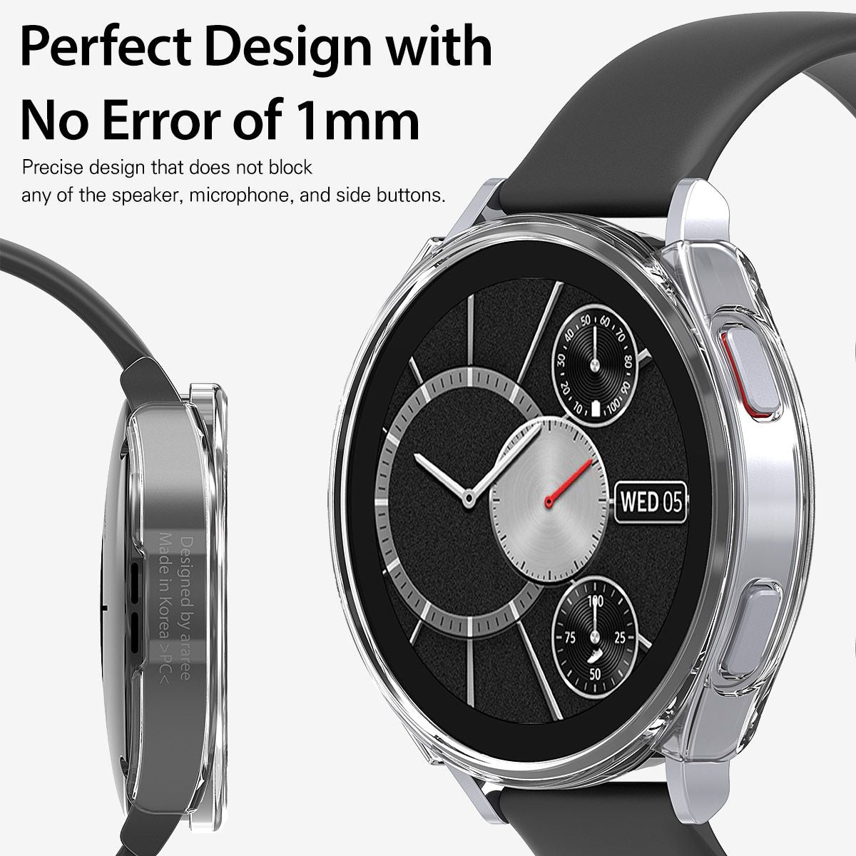 Araree NUKIN Samsung Galaxy Watch 4 (2021) Crystal Clear Transparent Cover Hard PC Protective Lightweight Scratchproof Case