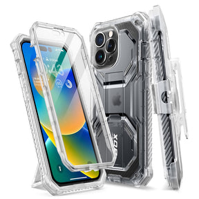 i-Blason Armorbox Designed for iPhone 14 Pro Max Full-Body Rugged Kickstand Bumper Case Built-in Screen Protector