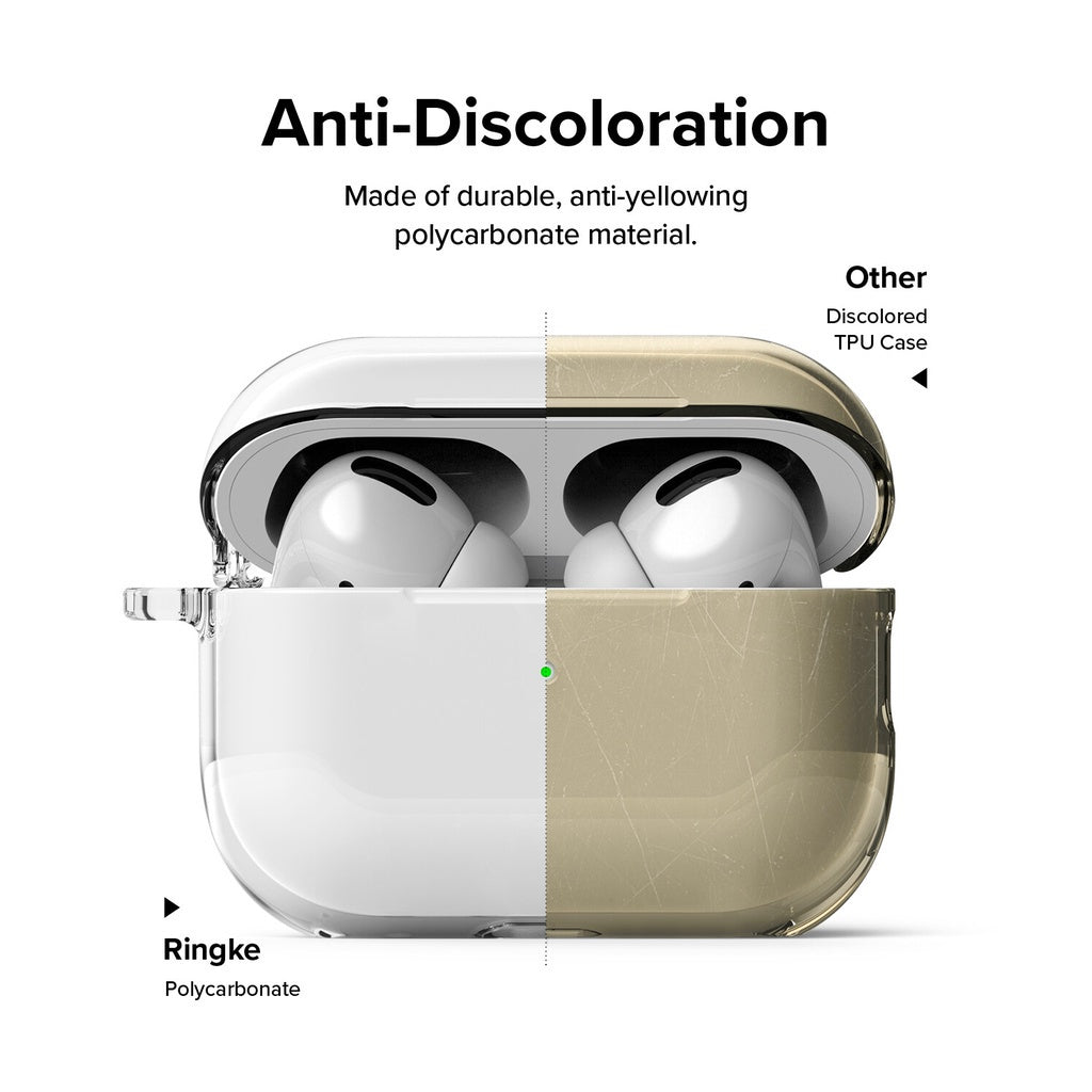 Ringke Hinge Compatible with AirPods Pro 2 Case 2nd Generation (2022), Transparent Cover with Keychain Carabiner
