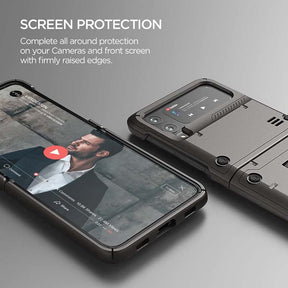 VRS Design QuickStand Active for Galaxy Z Flip 3, Sturdy Kickstand Case Compatible with Galaxy Z Flip 3 (2021)