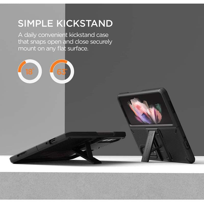 VRS Design QuickStand Pro for Galaxy Z Fold 3, Durable Kickstand Case Compatible with Galaxy Z Fold 3 5G (2021)