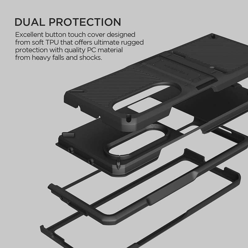 VRS Design QuickStand Pro for Galaxy Z Fold 3, Durable Kickstand Case Compatible with Galaxy Z Fold 3 5G (2021)