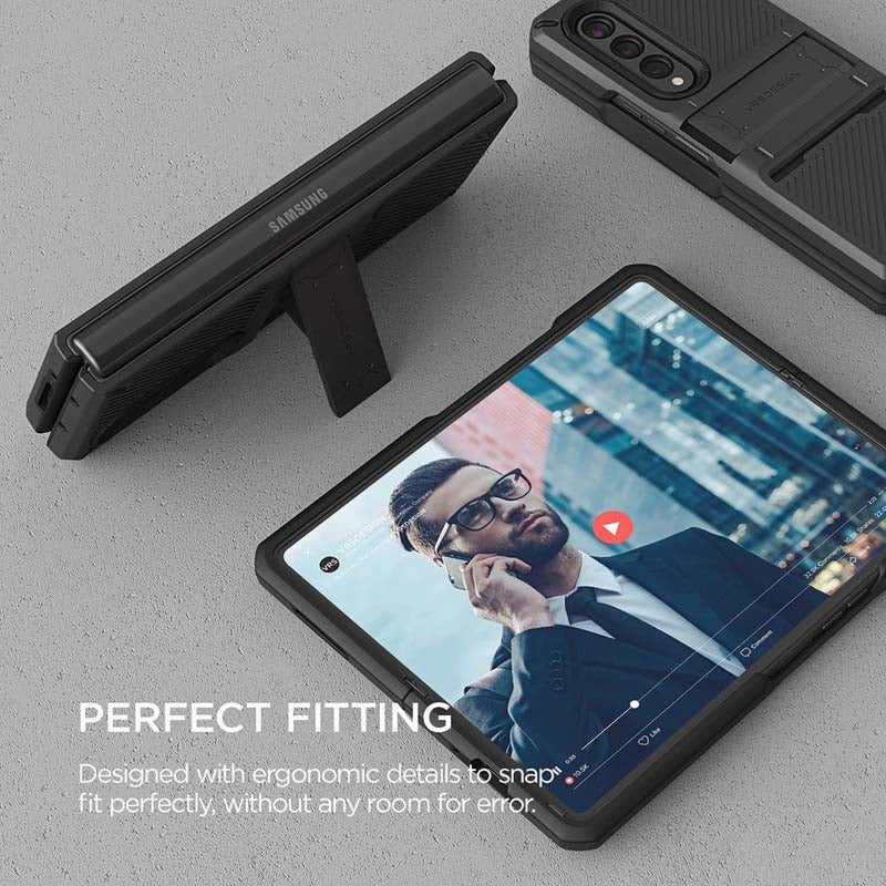 VRS Design QuickStand Pro for Galaxy Z Fold 3, Durable Kickstand Case Compatible with Galaxy Z Fold 3 5G (2021)
