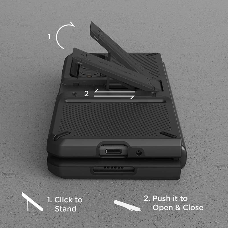 VRS Design QuickStand Pro for Galaxy Z Fold 3, Durable Kickstand Case Compatible with Galaxy Z Fold 3 5G (2021)