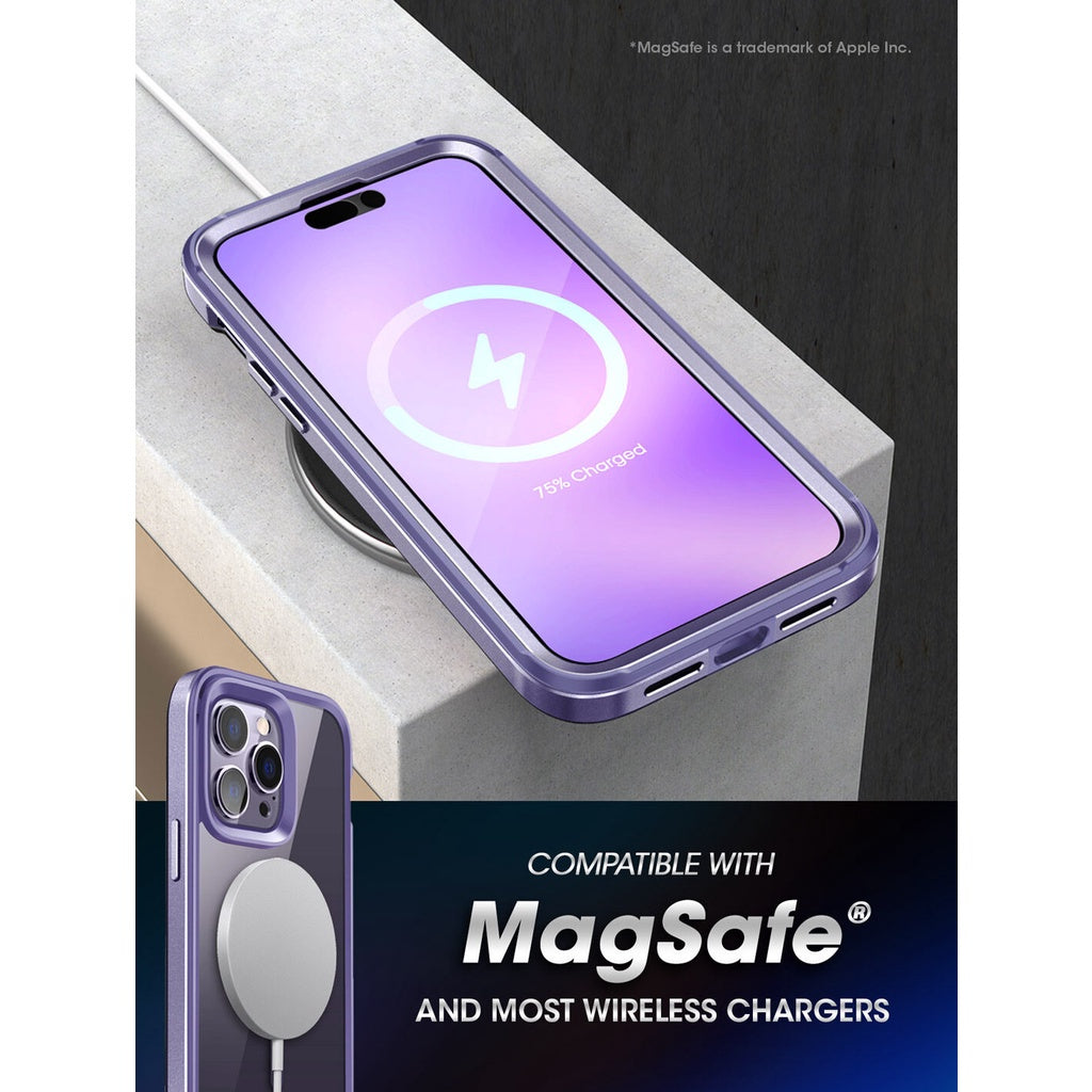SUPCASE Unicorn Beetle Edge Mag Case Mauve for iPhone 14 Pro Max 6.7 Compatible with MagSafe Built-in Screen Protector