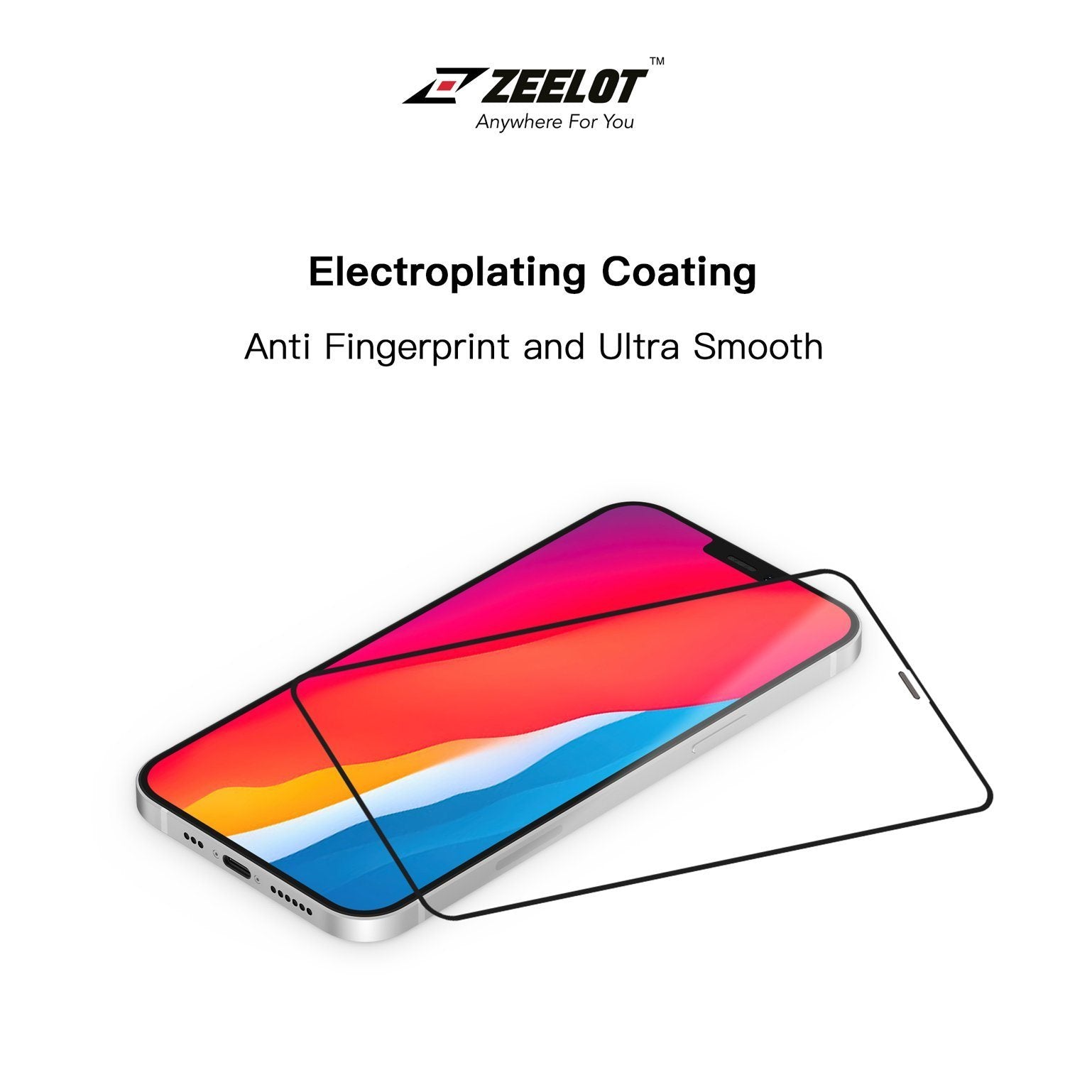 ZEELOT iPhone 12 / Pro / Pro Max / Mini PureGlass Matte Entire View Steel Wire Matte Screen Protector Tempered Glass